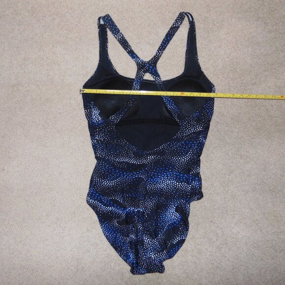 Speedo Black Blue White Polkadots Swimsuit 16 - Picture 7 of 7